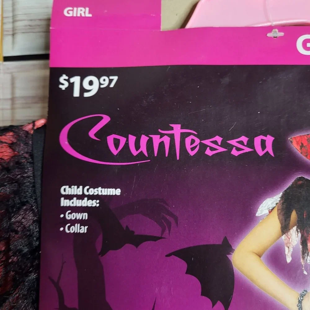 New Countessa Halloween Costume Girl's Size Large 10-12 Black Dress‎ Up Outfit
